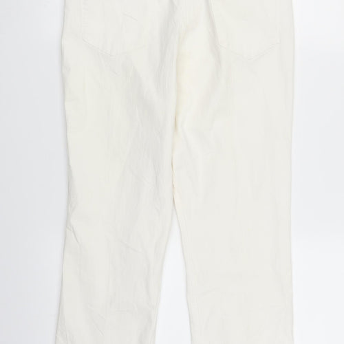 Marks and Spencer Womens White  Denim Straight Jeans Size 10 L26 in