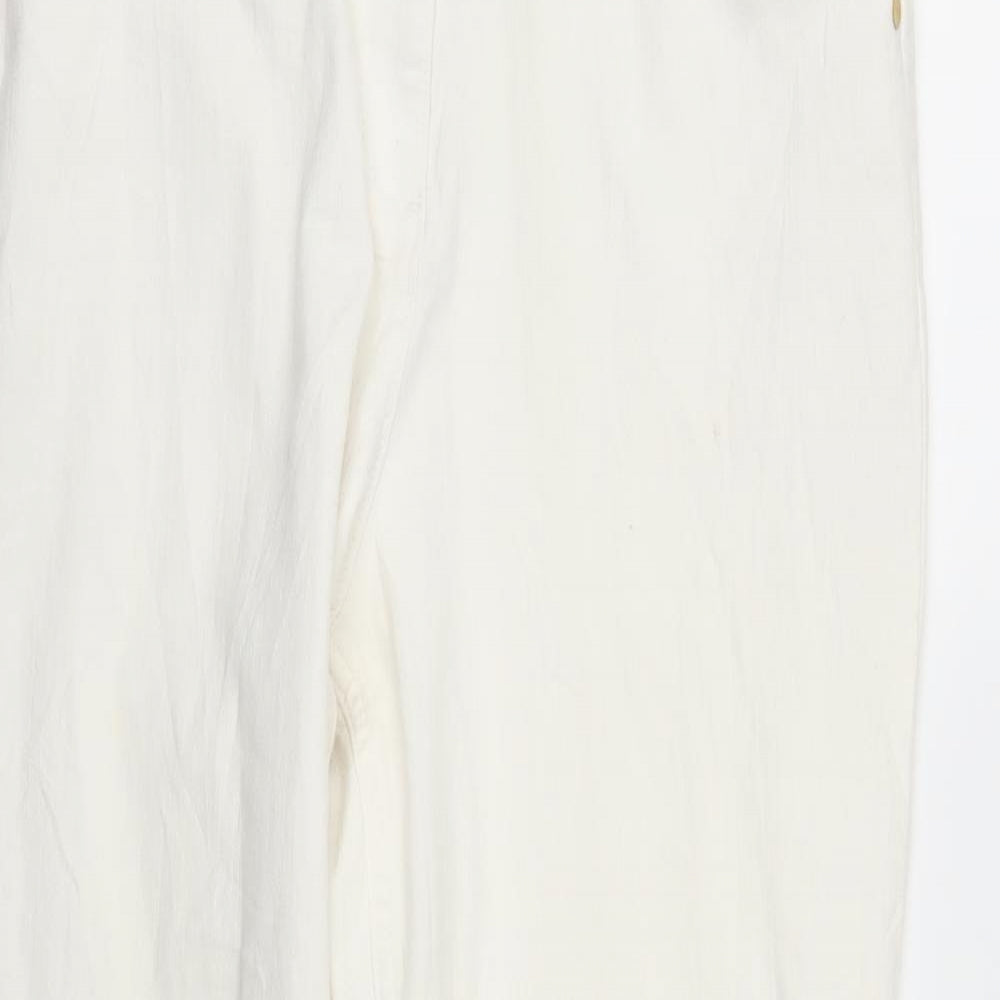 Marks and Spencer Womens White  Denim Straight Jeans Size 10 L26 in