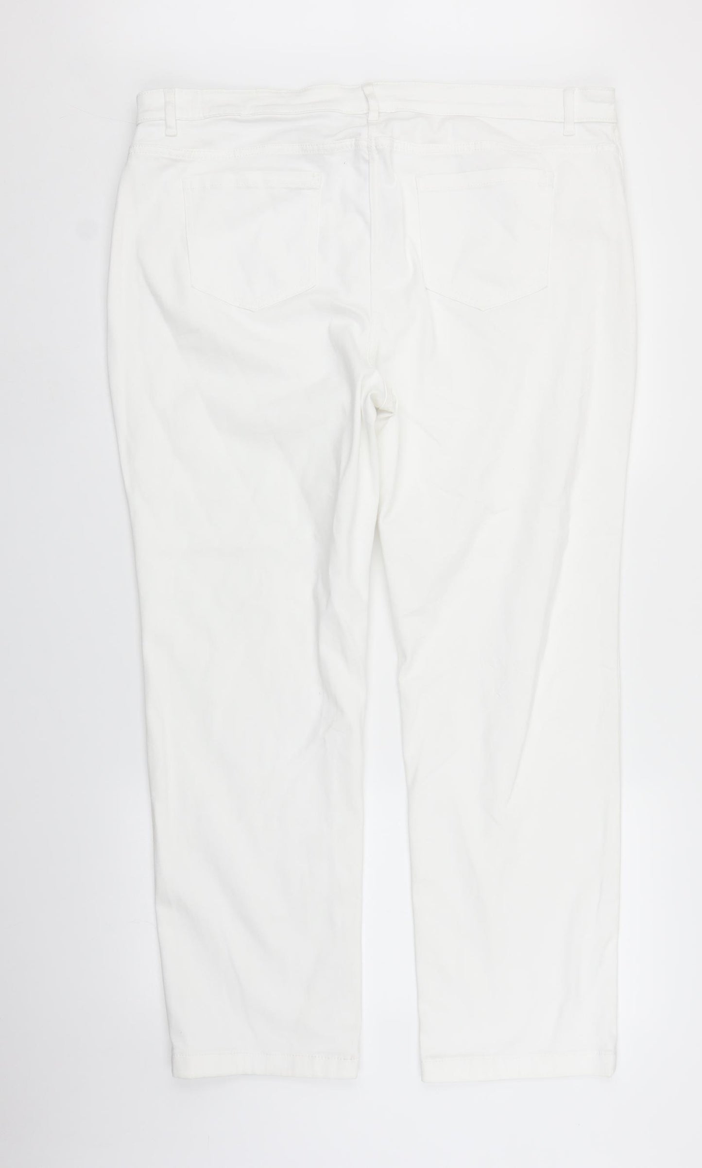 Marks and Spencer Womens White  Denim Straight Jeans Size 22 L28 in