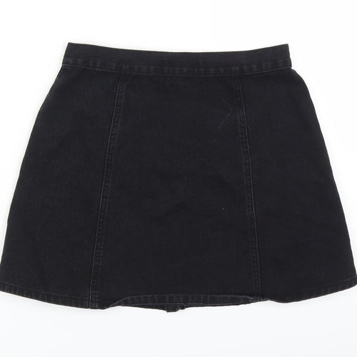 Cooperative Womens Black  Denim A-Line Skirt Size S
