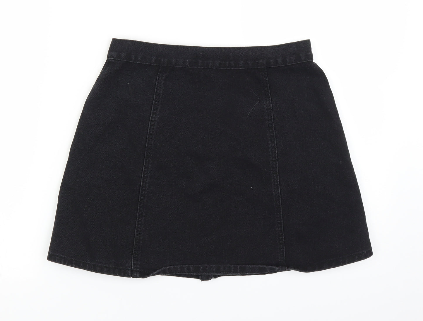 Cooperative Womens Black  Denim A-Line Skirt Size S