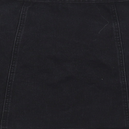 Cooperative Womens Black  Denim A-Line Skirt Size S