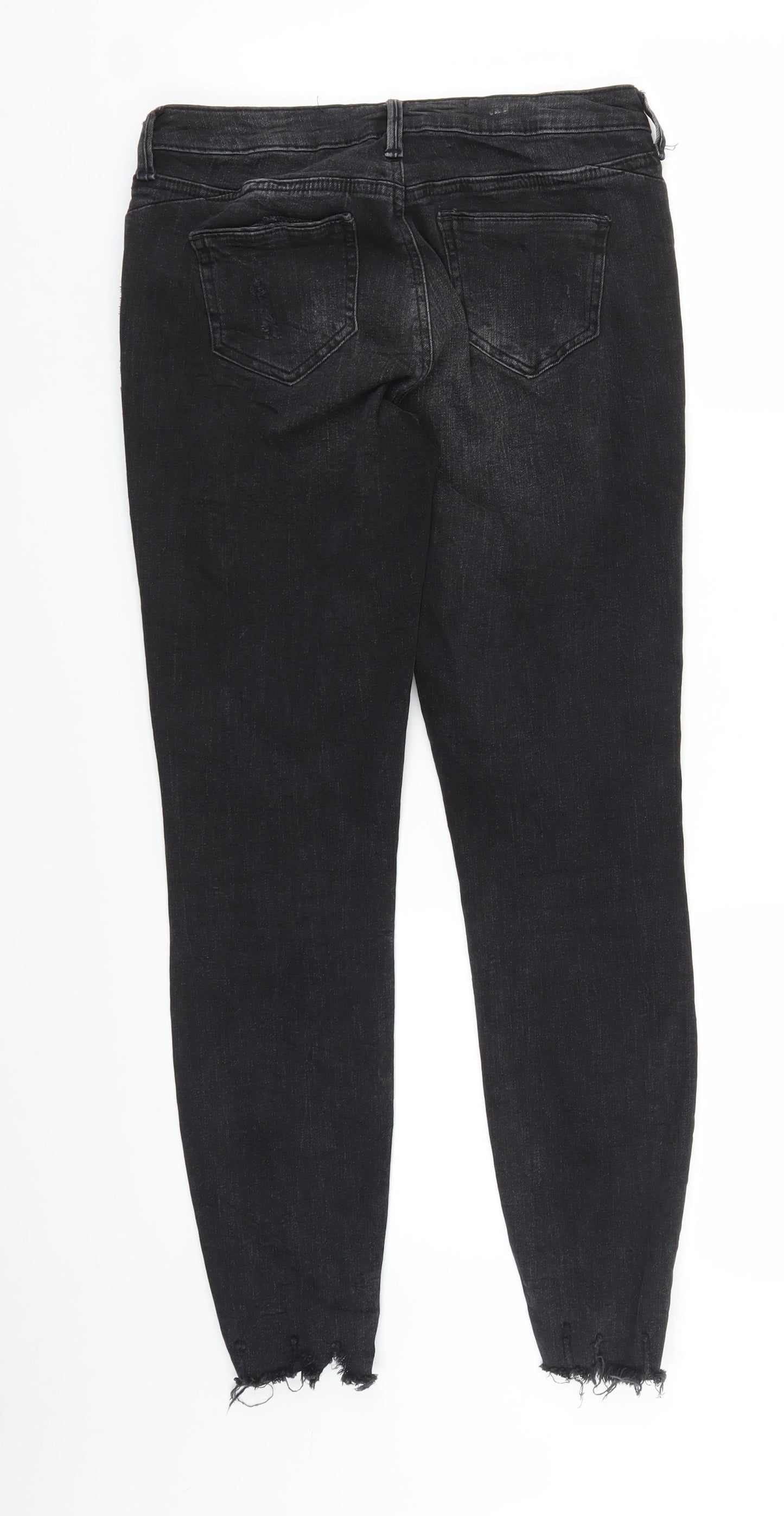 Preworn Womens Black  Denim Skinny Jeans Size 28 in L26 in
