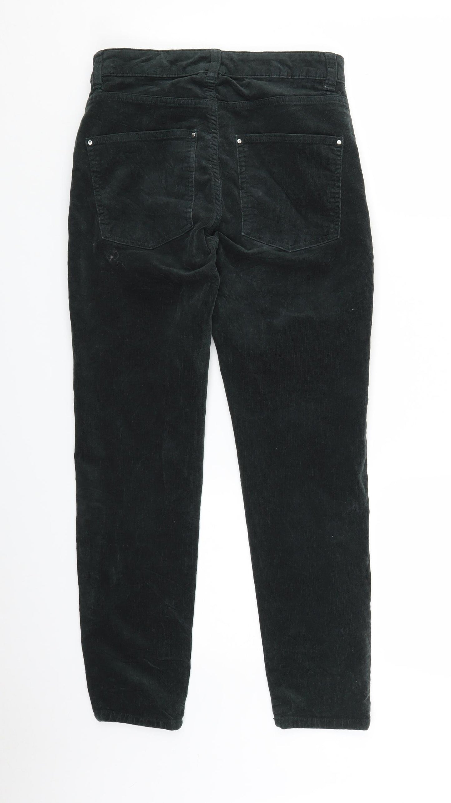 Mango Womens Green  Corduroy Straight Jeans Size 8 L25 in