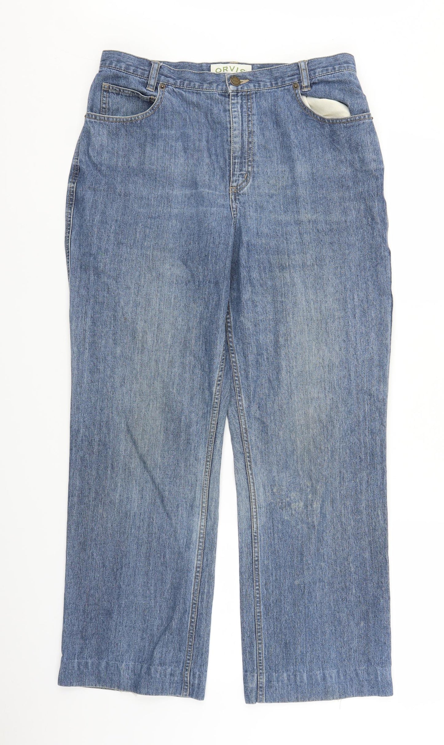 Orvis Womens Blue  Denim Straight Jeans Size 12 L27 in