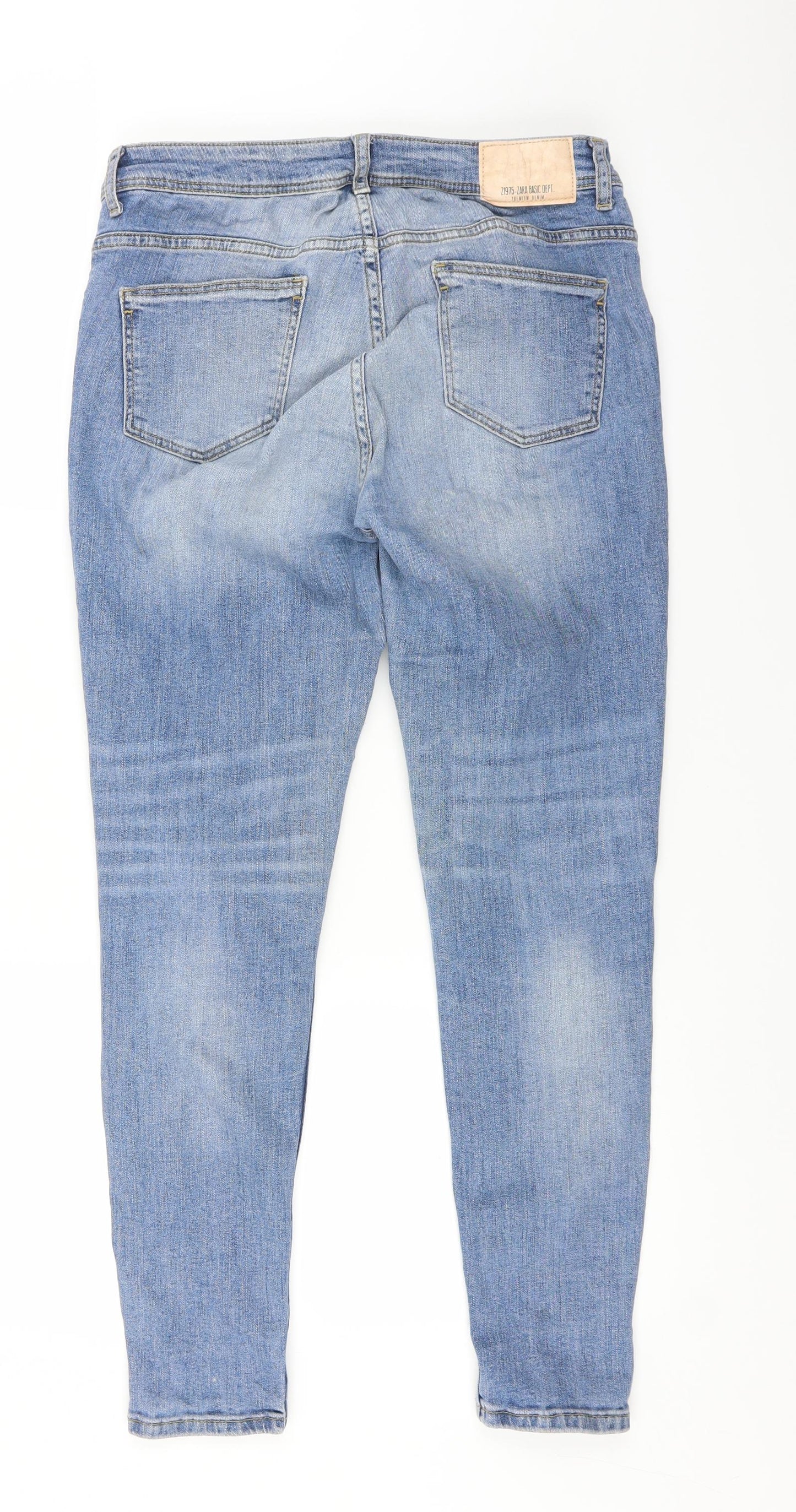 Zara Womens Blue  Denim Straight Jeans Size 28 in L26 in