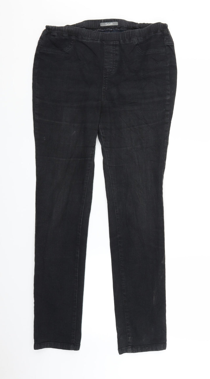 South Womens Black Denim Straight Jeans Size 12 L28 in