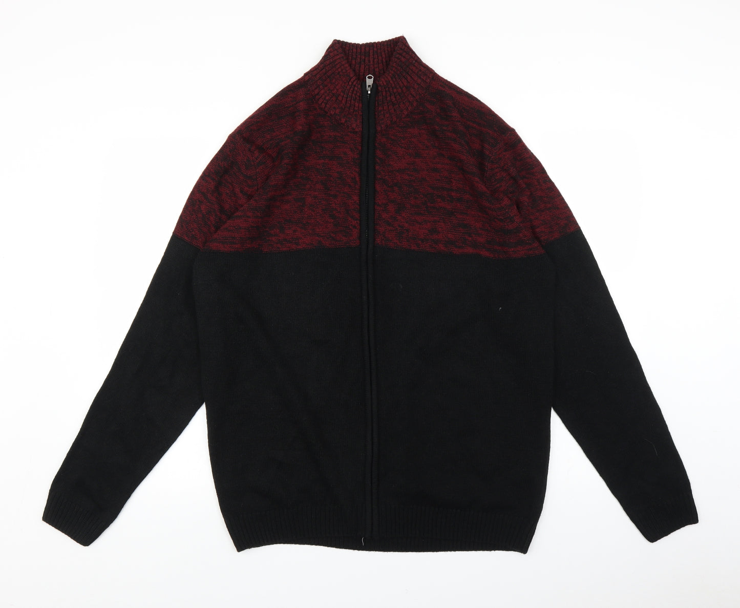 Kensington Mens Black  Knit Full Zip Sweatshirt Size XL