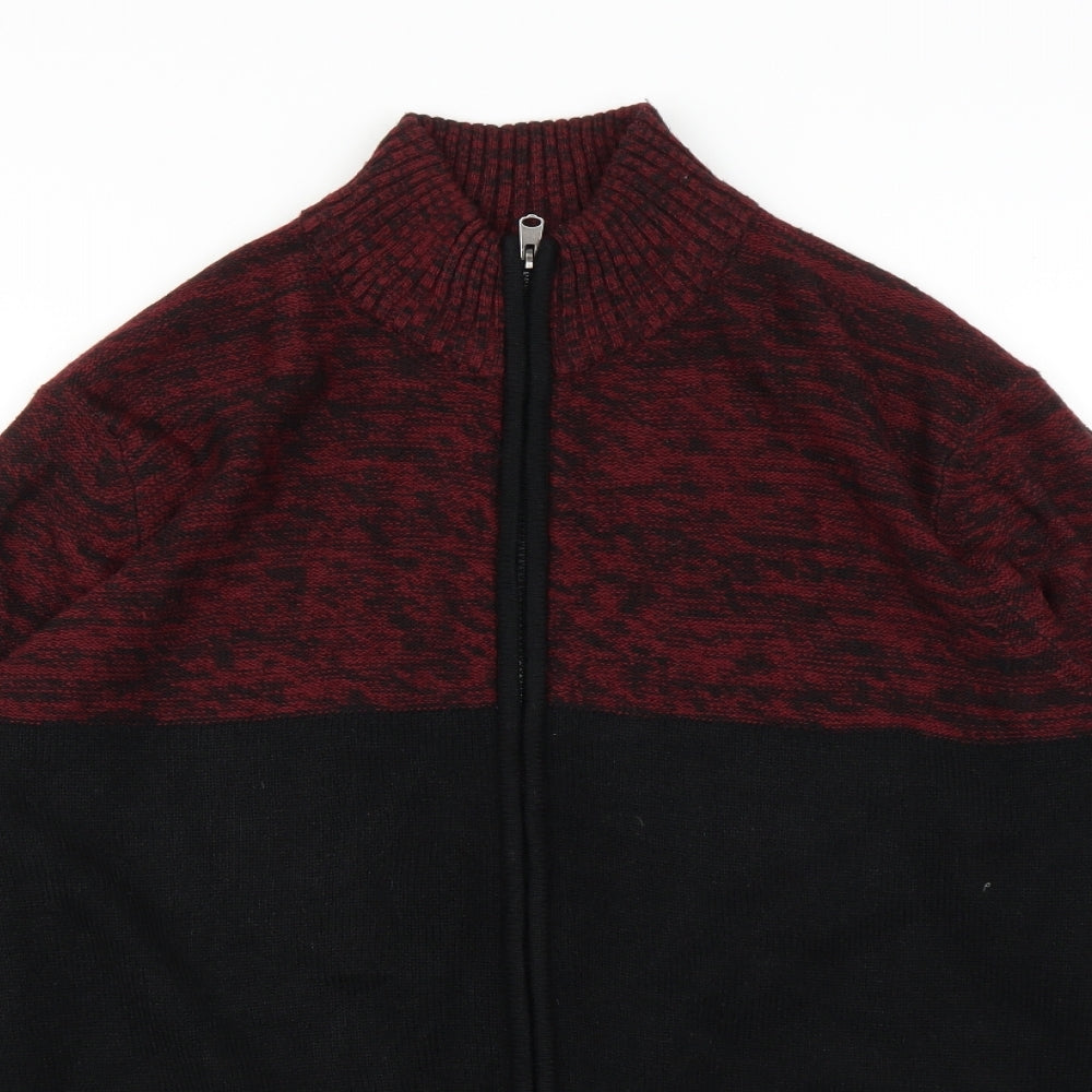 Kensington Mens Black  Knit Full Zip Sweatshirt Size XL