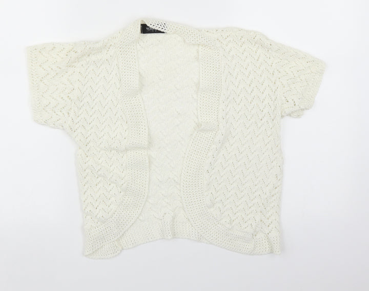 Whisper Womens White Knit Shrug Jumper Size L