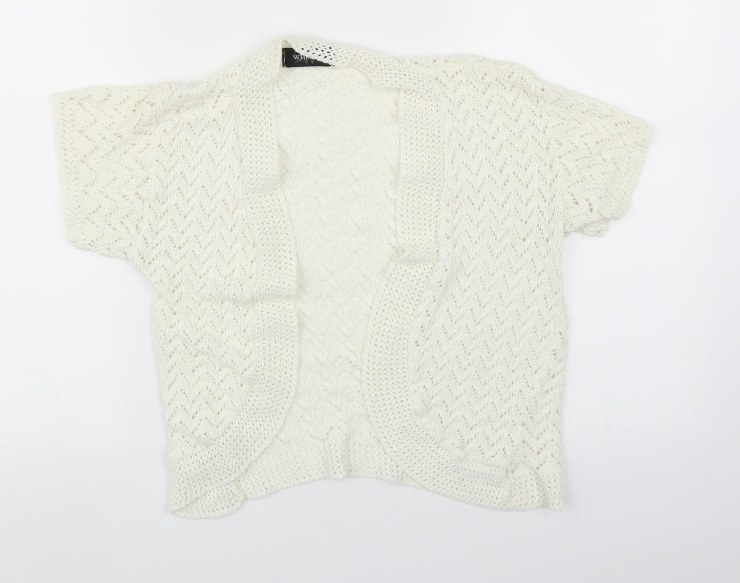Whisper Womens White  Knit Shrug Jumper Size L