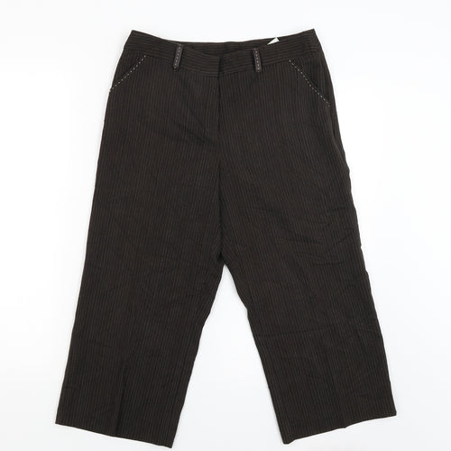 Papaya Womens Brown Striped  Trousers  Size 10 L20 in
