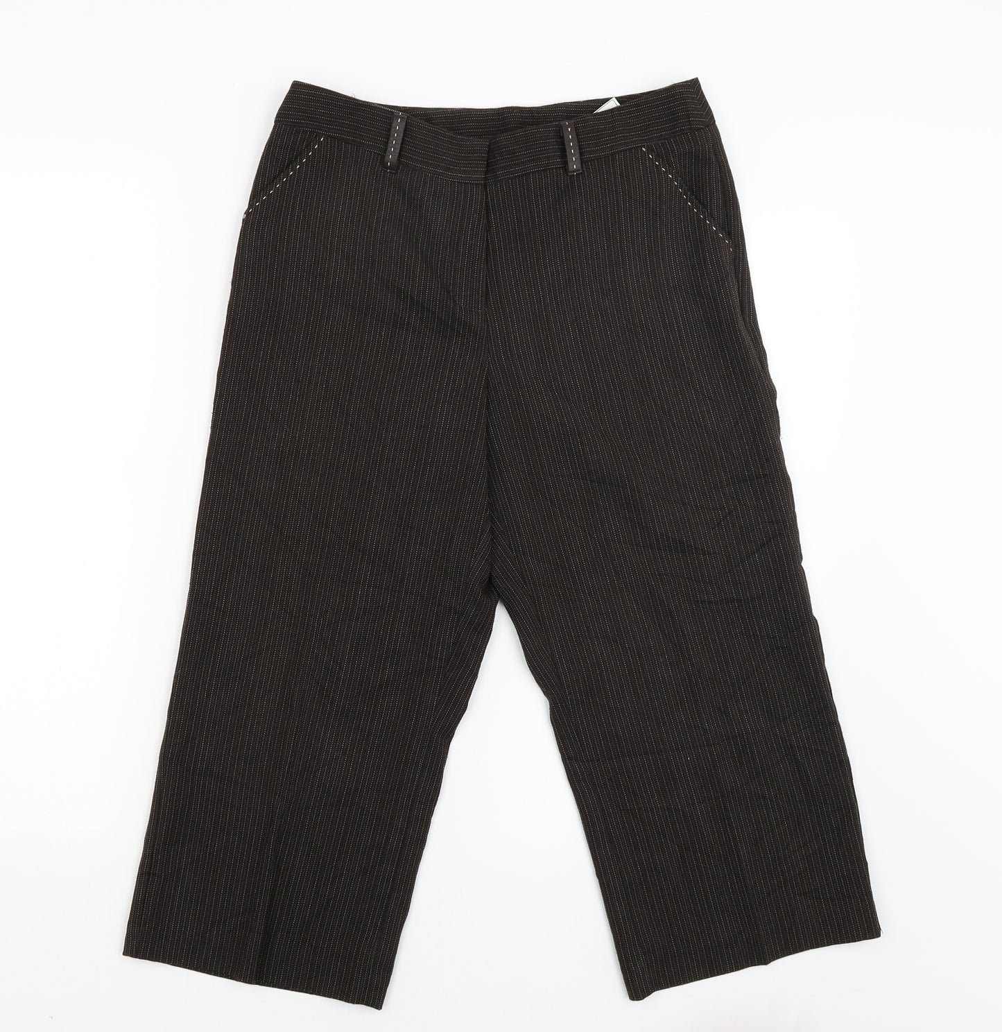 Papaya Womens Brown Striped  Trousers  Size 10 L20 in