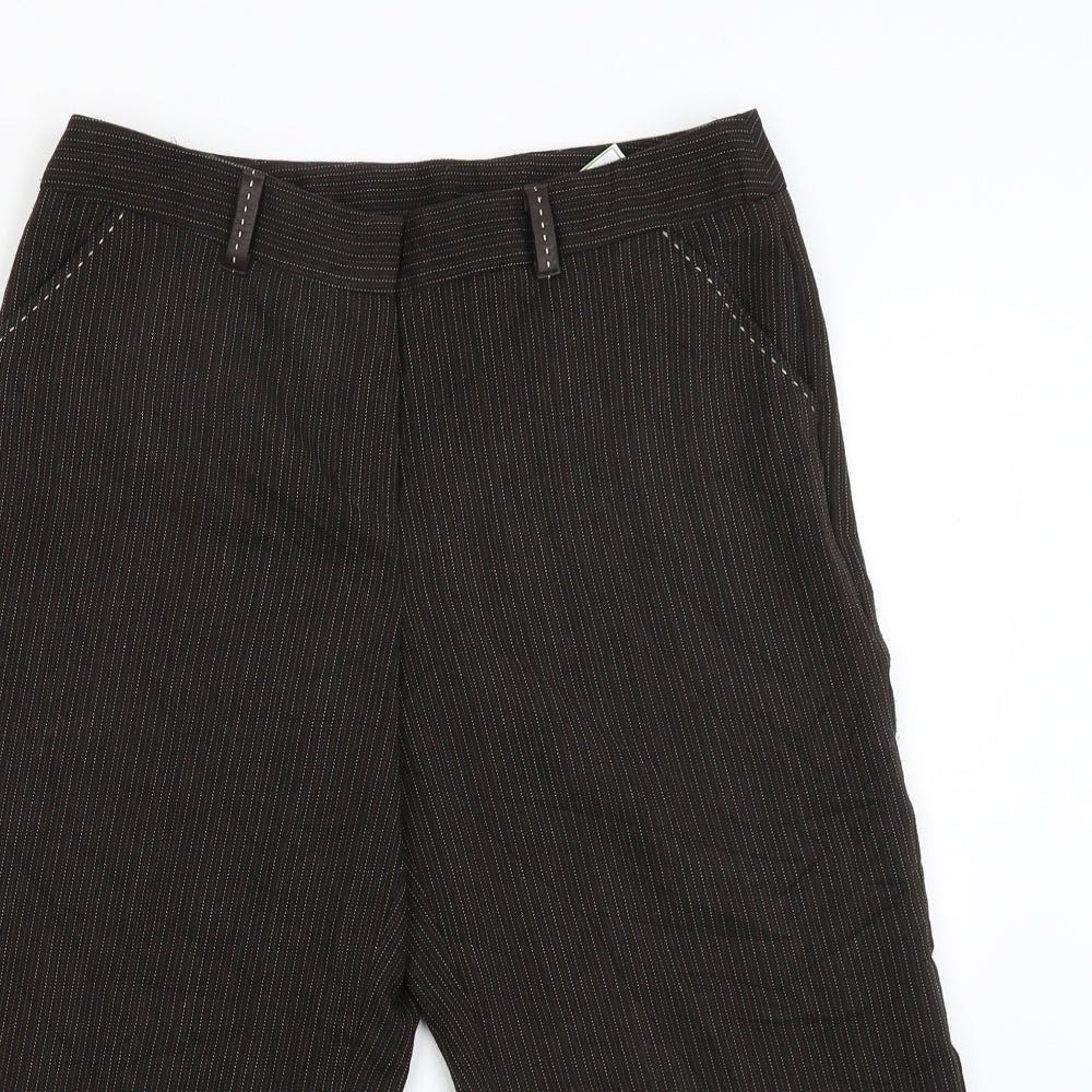 Papaya Womens Brown Striped  Trousers  Size 10 L20 in