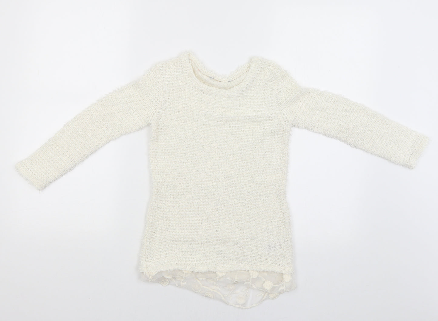 George Girls White   Pullover Jumper Size 7-8 Years