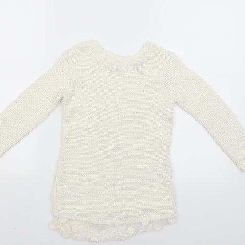George Girls White   Pullover Jumper Size 7-8 Years