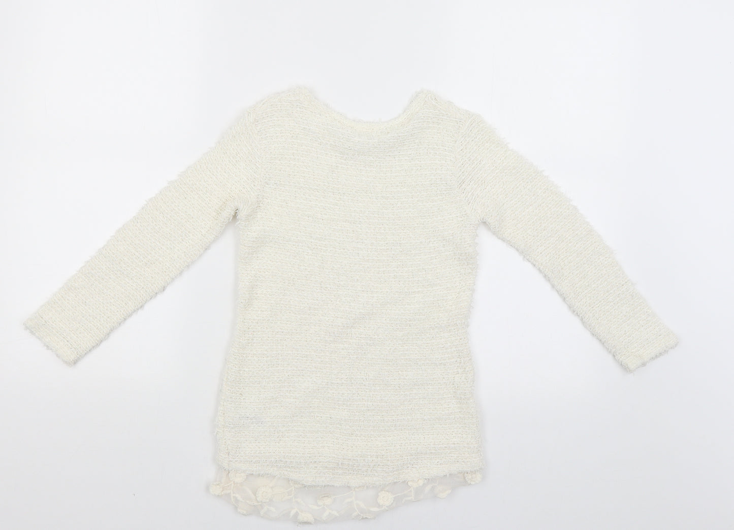 George Girls White   Pullover Jumper Size 7-8 Years