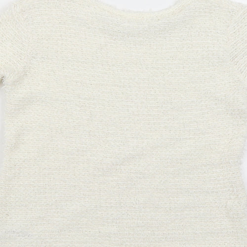 George Girls White   Pullover Jumper Size 7-8 Years