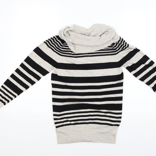 M&S Womens Beige Striped  Pullover Jumper Size 10