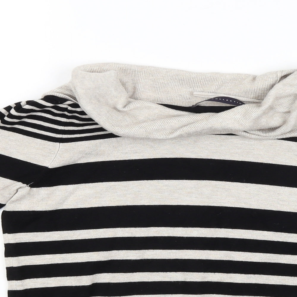 M&S Womens Beige Striped  Pullover Jumper Size 10