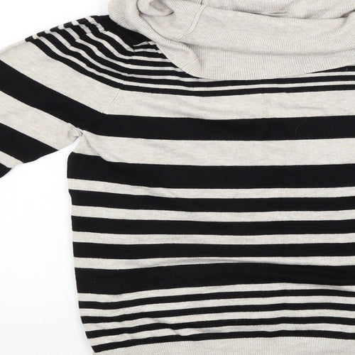 M&S Womens Beige Striped  Pullover Jumper Size 10