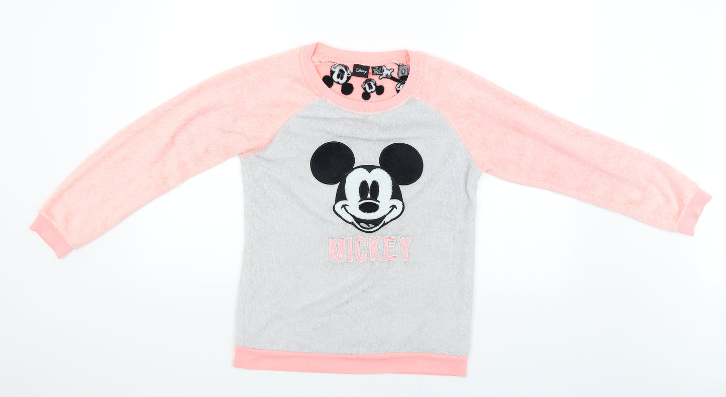 Love To Lounge Womens Grey Solid  Babydoll Pyjama Top Size 6  - mickey mouse