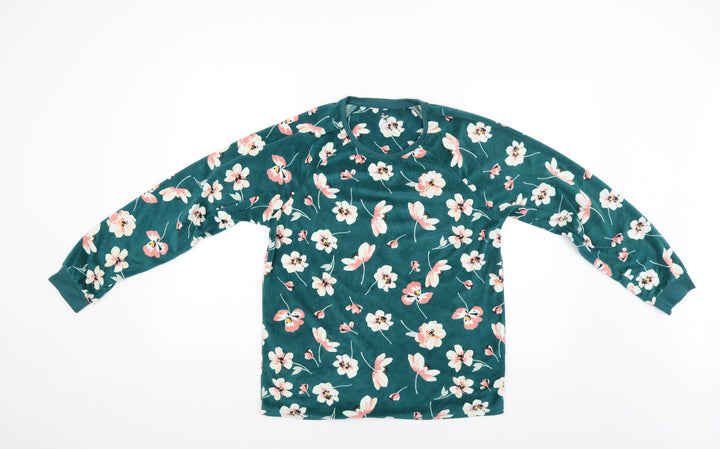 Love To Lounge Womens Green Floral  Pullover Jumper Size 6