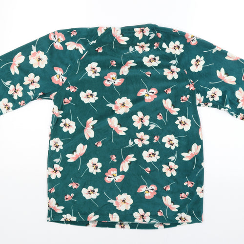 Love To Lounge Womens Green Floral  Pullover Jumper Size 6