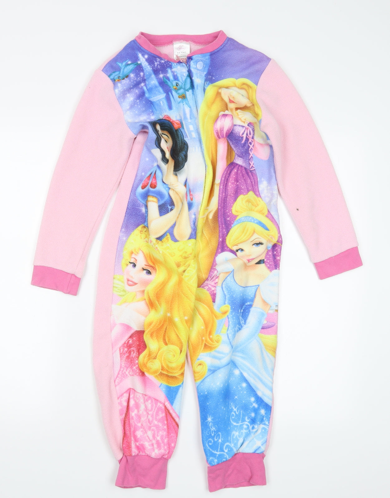 Disney Girls Pink Geometric  Top One Piece Size 5-6 Years  - Disney Princess