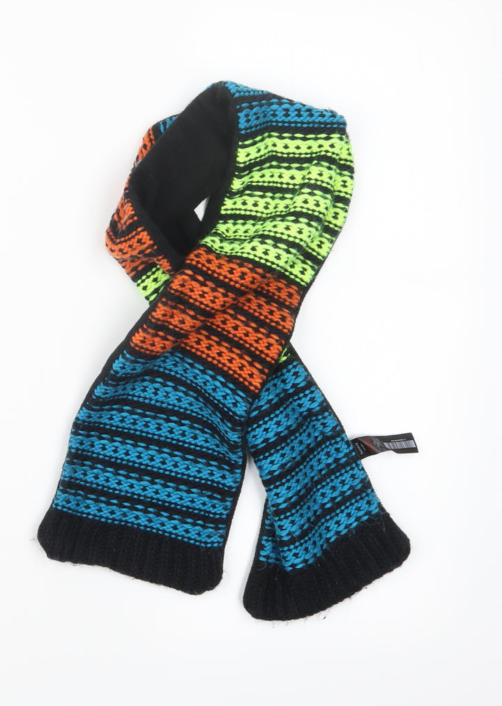 Nutmeg Boys Black Geometric Knit Scarf One Size