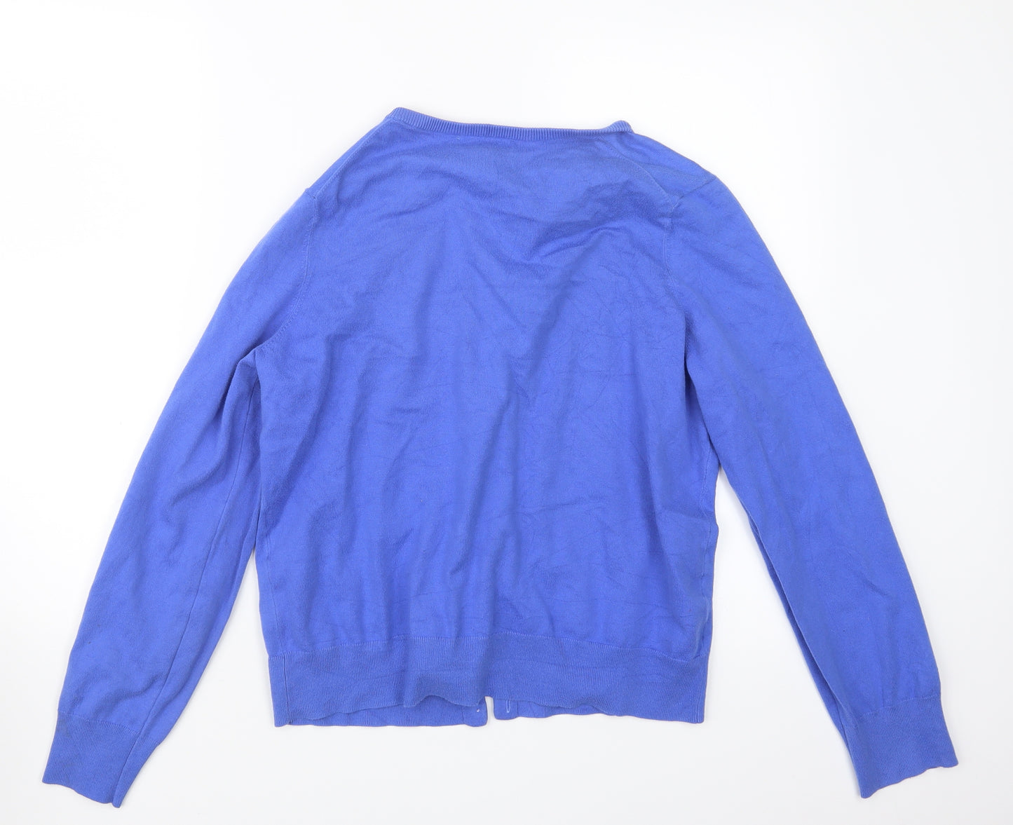 Lands' End Womens Blue  Knit Cardigan Jumper Size M