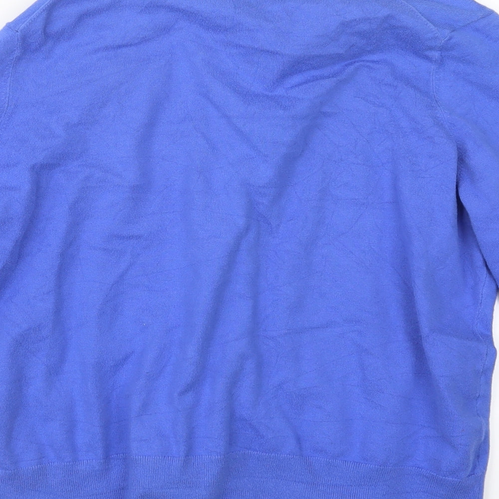 Lands' End Womens Blue  Knit Cardigan Jumper Size M