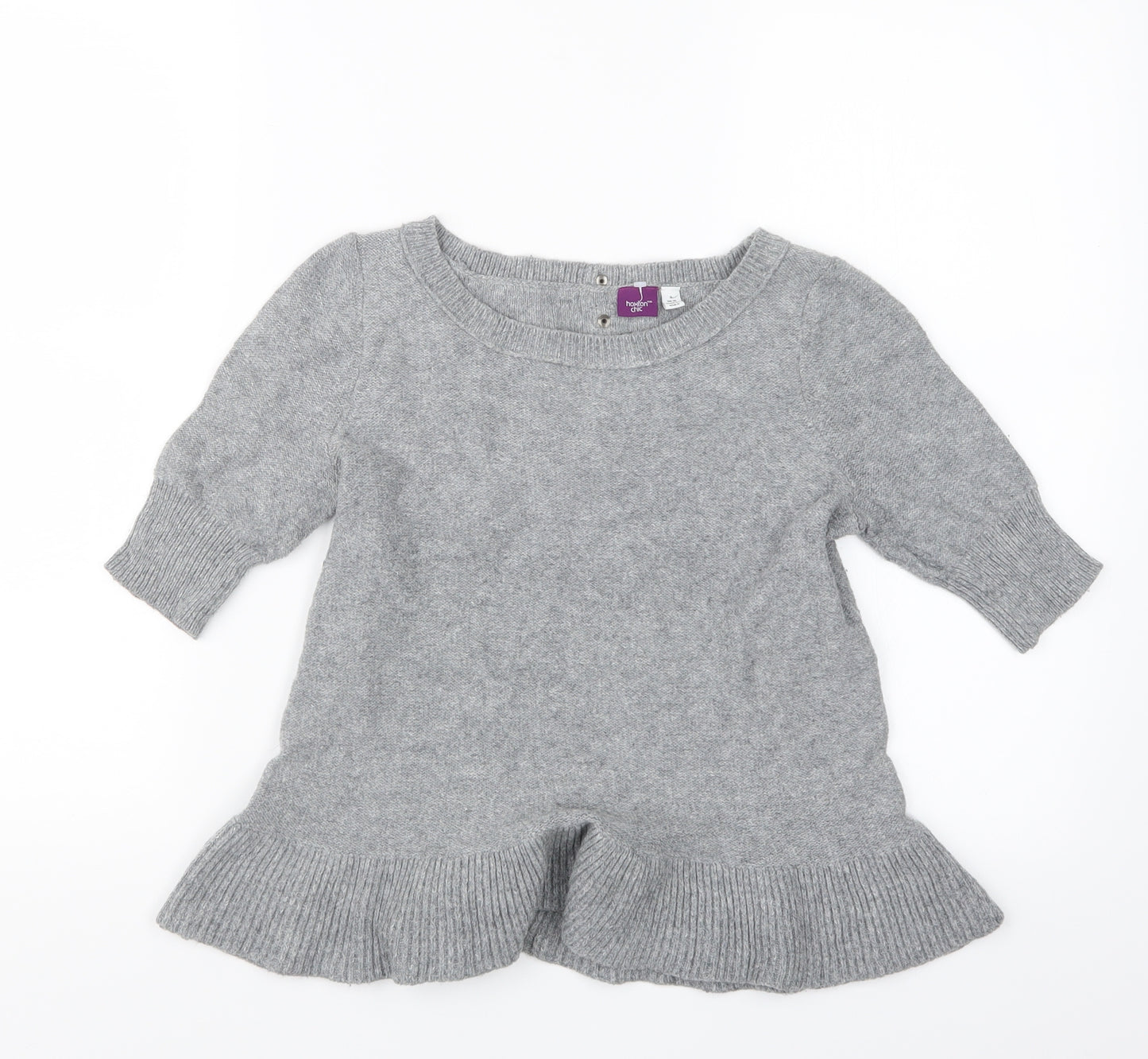 Hoxton Chic Womens Grey  Knit Pullover Jumper Size 10
