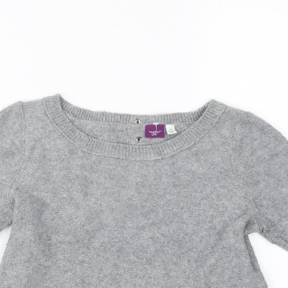 Hoxton Chic Womens Grey  Knit Pullover Jumper Size 10