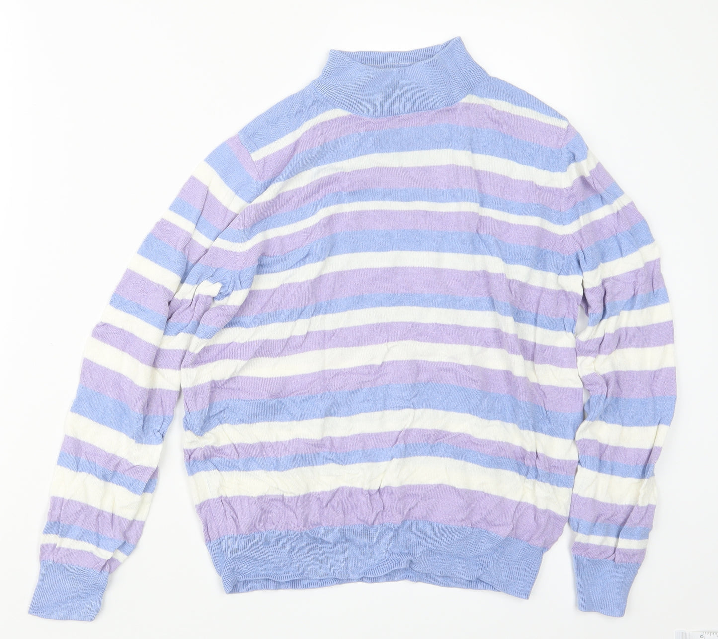 Marks and Spencer Womens Blue Striped Knit Pullover Jumper Size 10