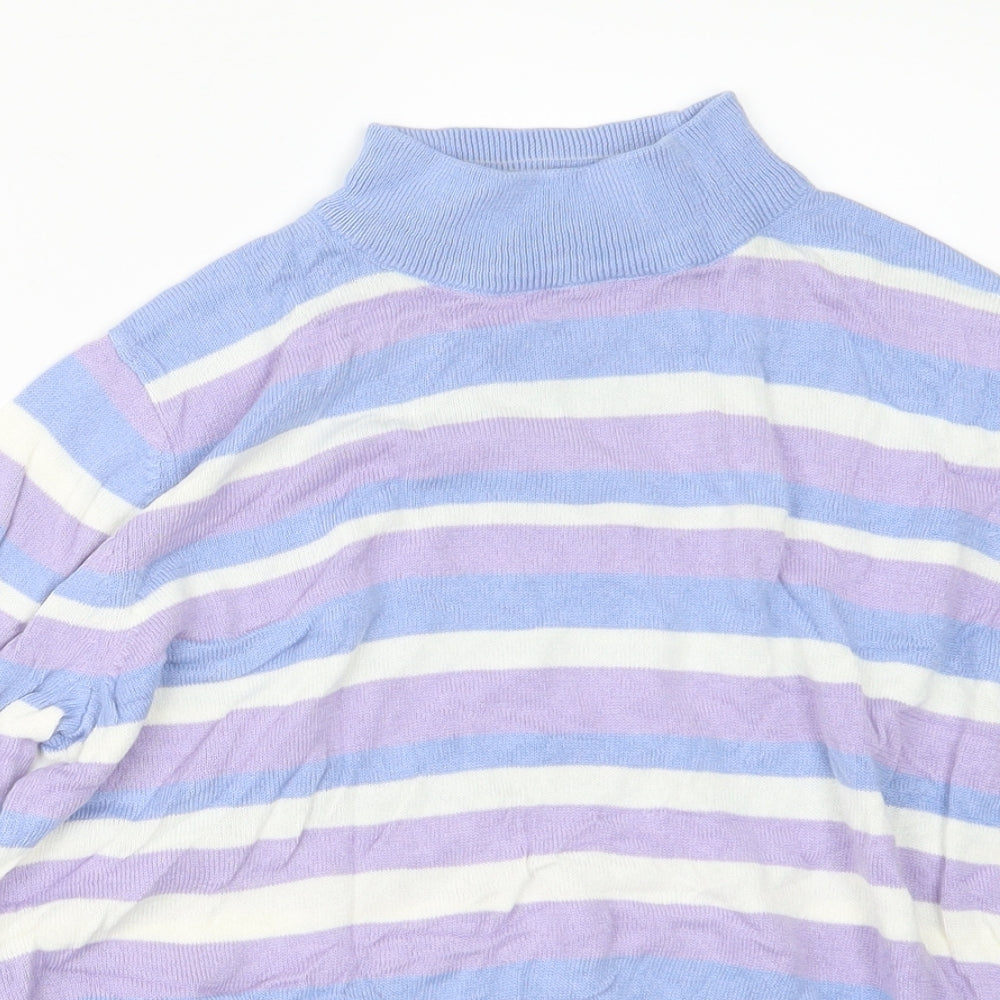 Marks and Spencer Womens Blue Striped Knit Pullover Jumper Size 10