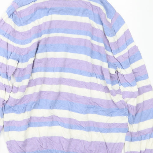 Marks and Spencer Womens Blue Striped Knit Pullover Jumper Size 10