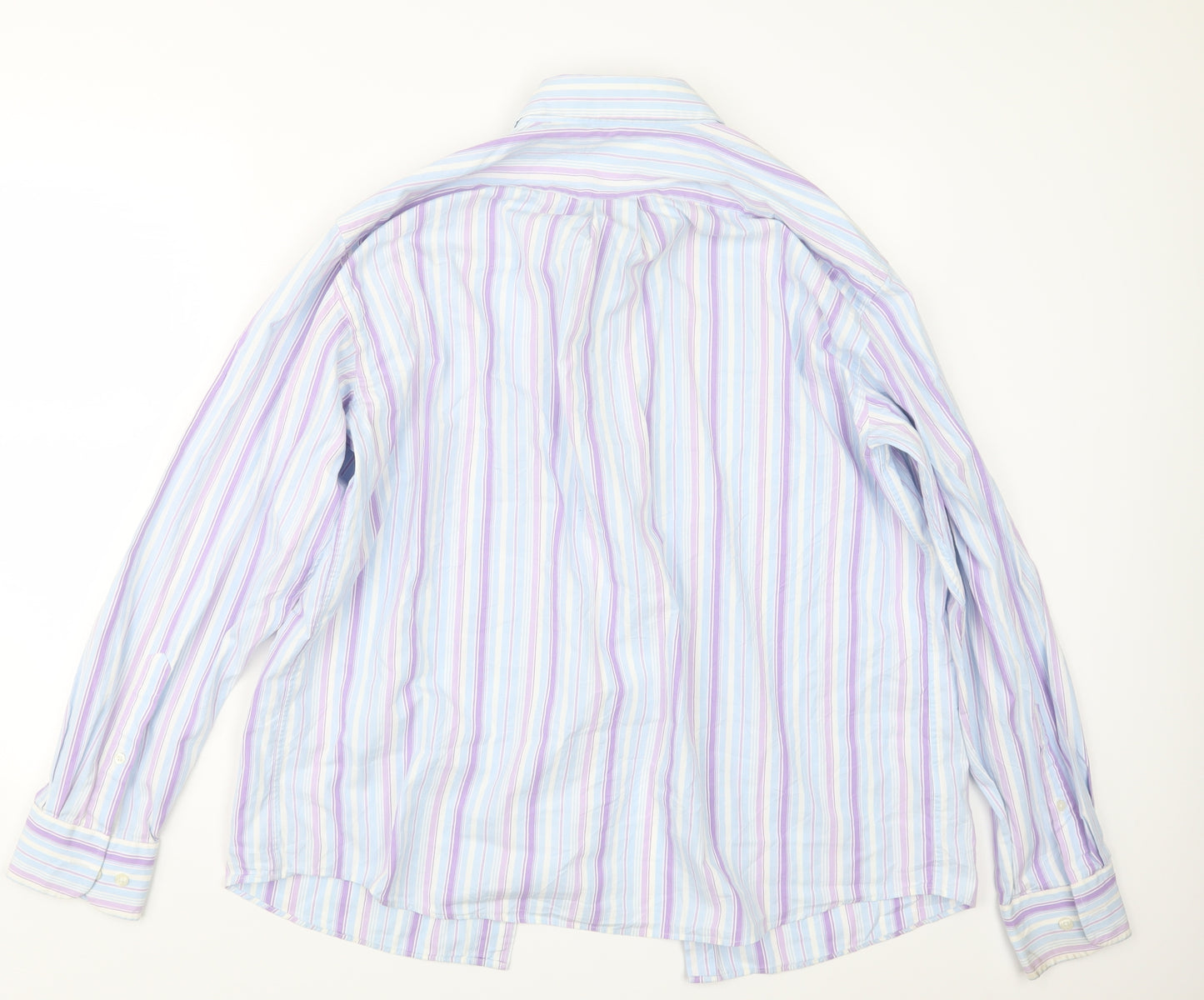 Blue Harbour Mens Purple Striped   Button-Up Size L