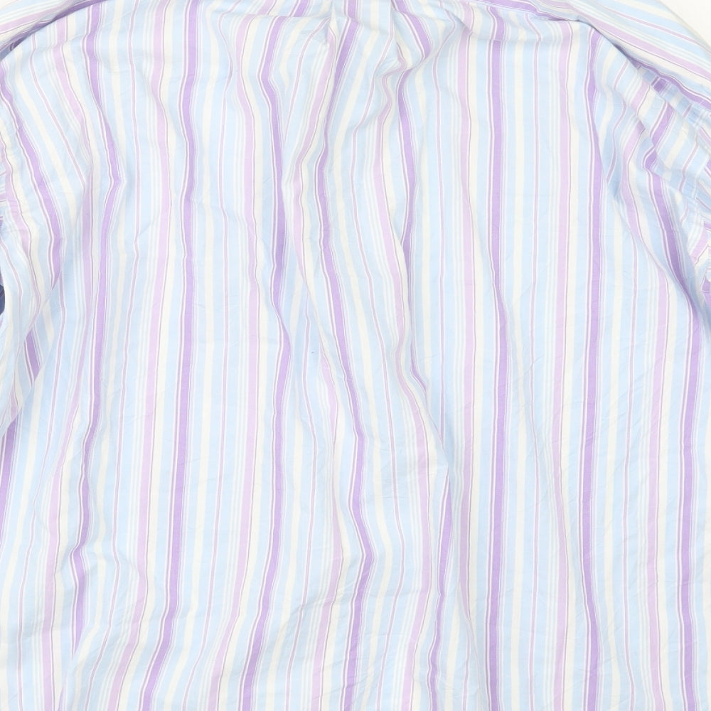 Blue Harbour Mens Purple Striped   Button-Up Size L
