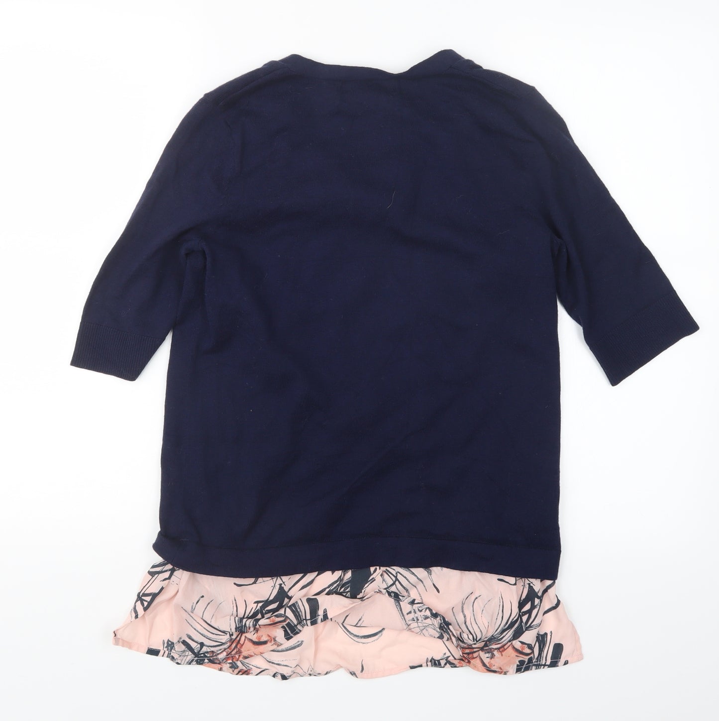NEXT Womens Blue Floral  Basic T-Shirt Size 8  - Top and cardigan in one