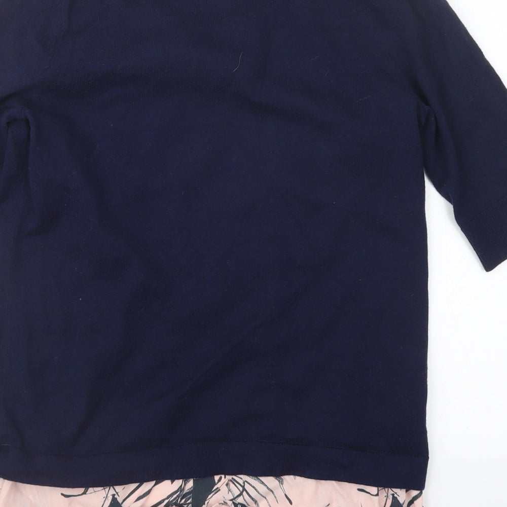 NEXT Womens Blue Floral  Basic T-Shirt Size 8  - Top and cardigan in one