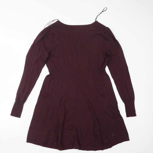 TU Womens Red  Knit Pullover Jumper Size 14  - Long