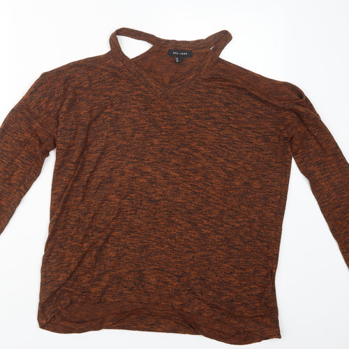 New Look Womens Brown   Basic T-Shirt Size S  - Open Shoulders