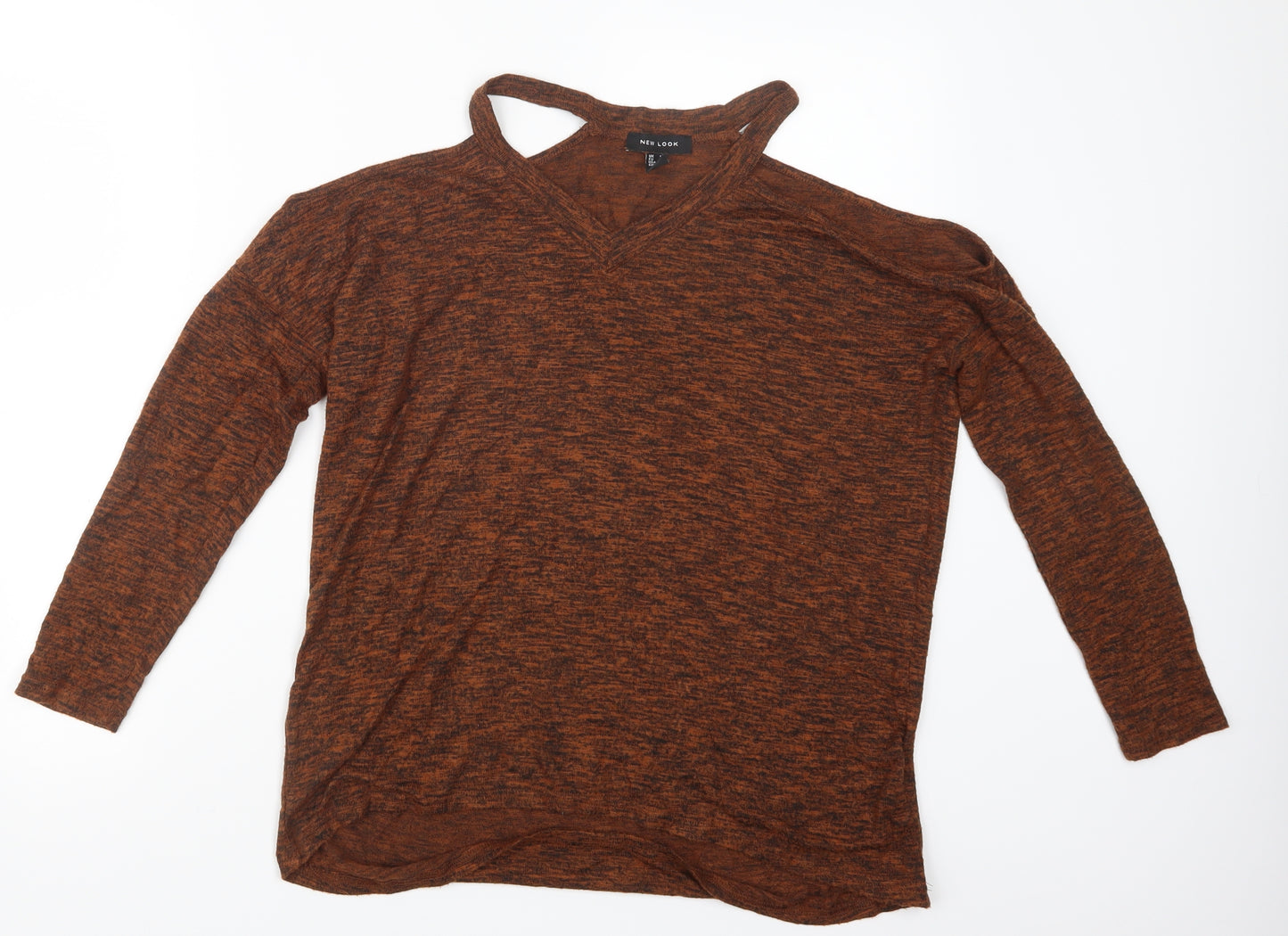 New Look Womens Brown   Basic T-Shirt Size S  - Open Shoulders