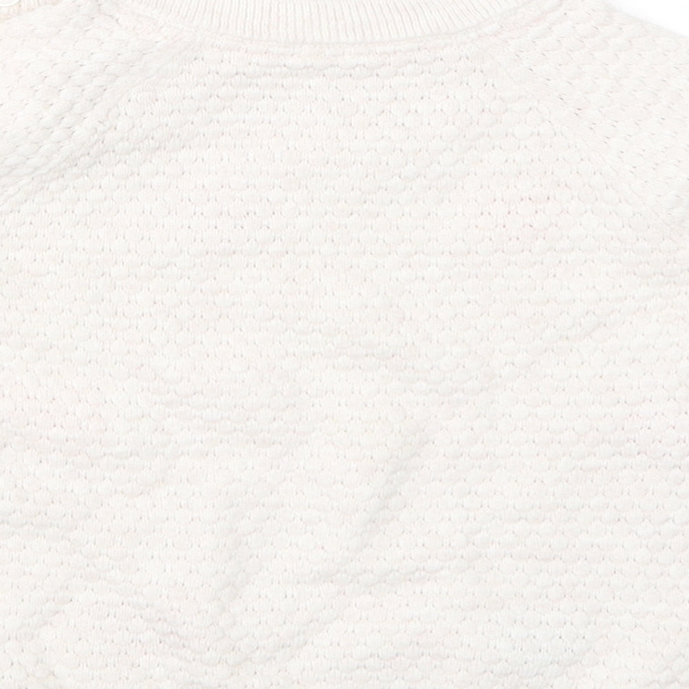 H&M Girls White  Knit Pullover Jumper Size 12-18 Months
