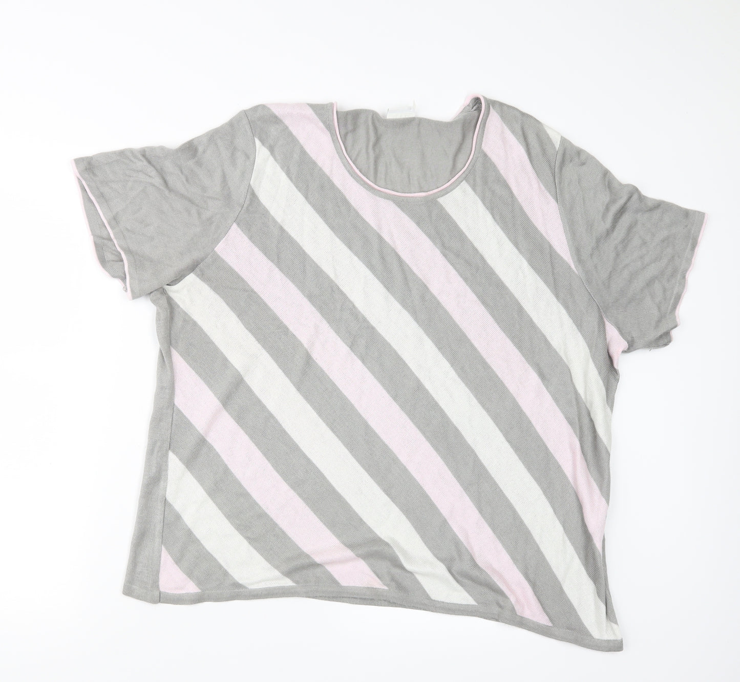 LUCIA Womens Grey   Basic T-Shirt Size 24
