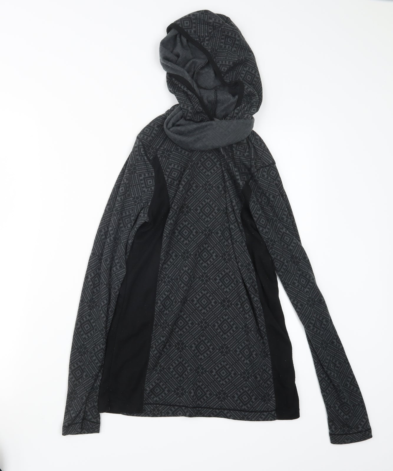 Crivit Womens Black Geometric  Pullover Hoodie Size 14