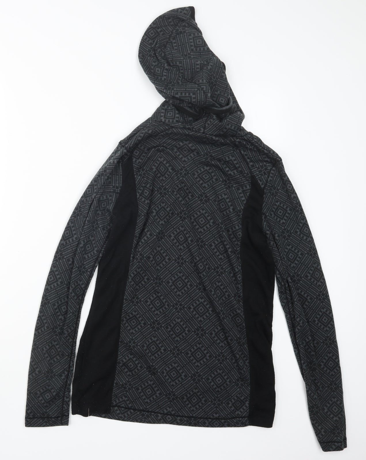 Crivit Womens Black Geometric  Pullover Hoodie Size 14