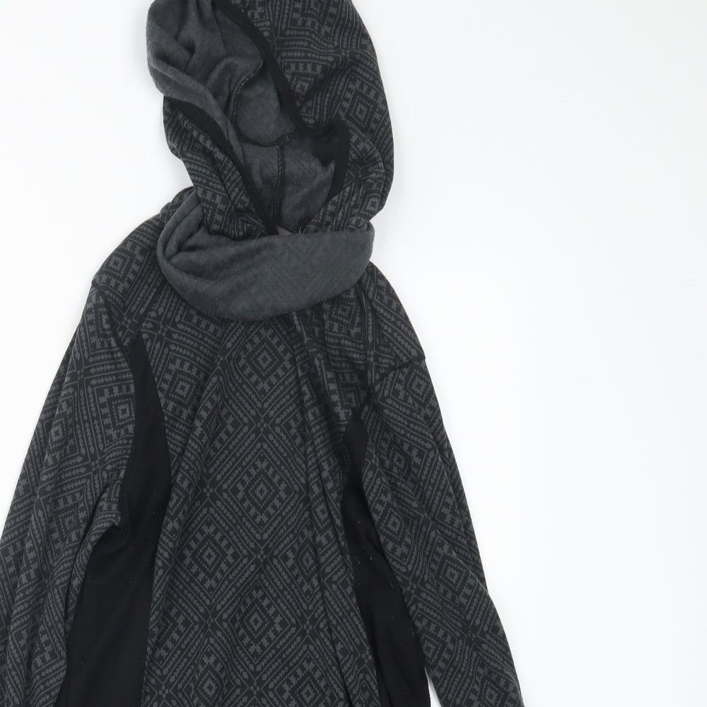 Crivit Womens Black Geometric  Pullover Hoodie Size 14