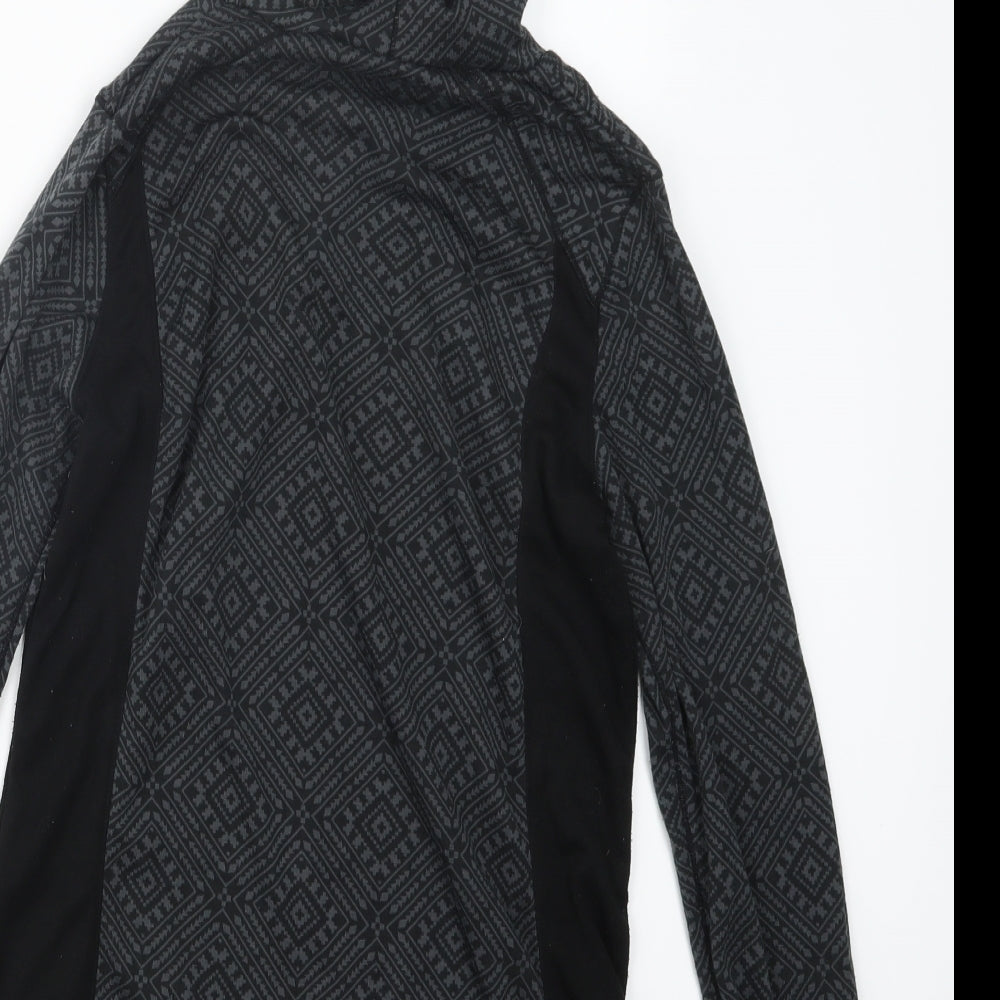 Crivit Womens Black Geometric  Pullover Hoodie Size 14